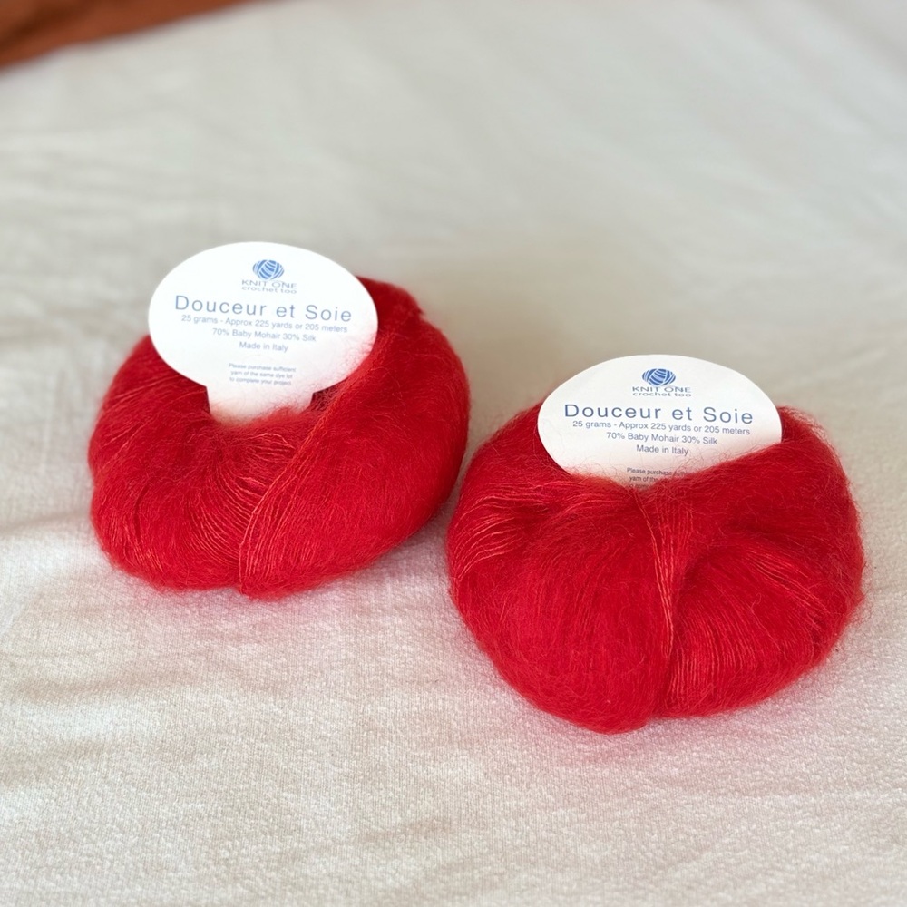 mohair silk reds bundle - douceur et soie Italy yarn - 4 cake x 225yd / 25g - Picture 4 of 6